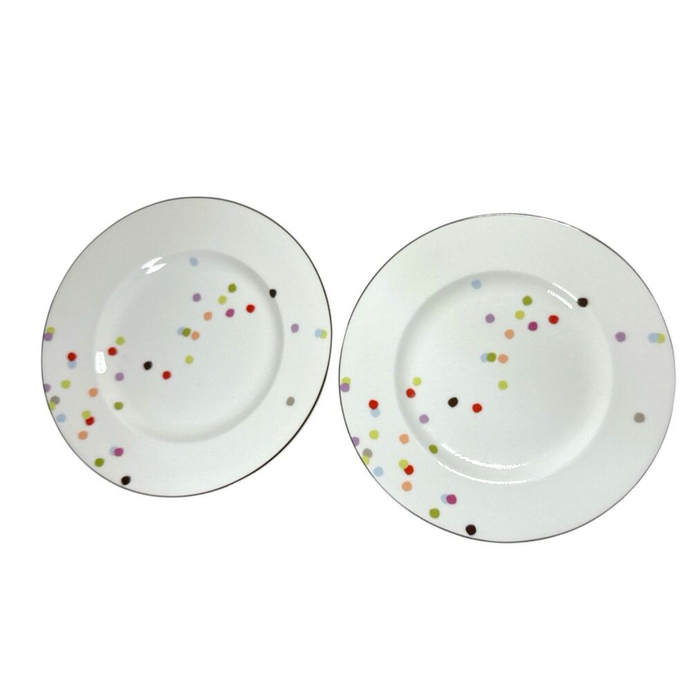 Kate Spade Lenox Market Street Confetti Dinner Plates 9.5” Set of 2